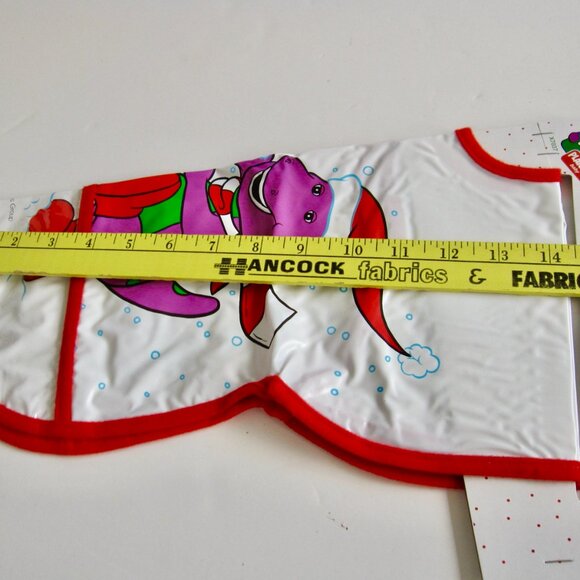 NEW Vintage 1993 Playskool Plastic Coverall Baby Bib Barney Dinosaur & Snowman - Picture 4 of 6